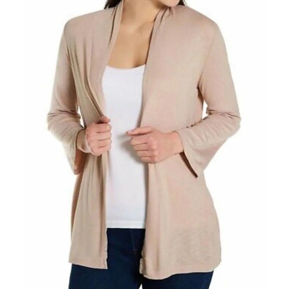 Michael Stars Open Cardigan Duster Beige Supima Micro Modal 6170 One Size - Picture 5 of 5